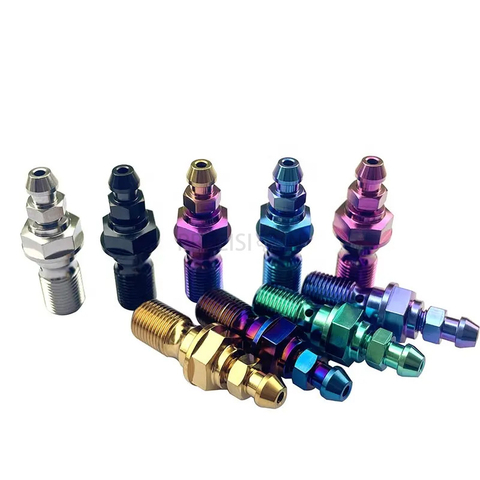 Titanium Banjo Bolt with Bleed Nipple Screw