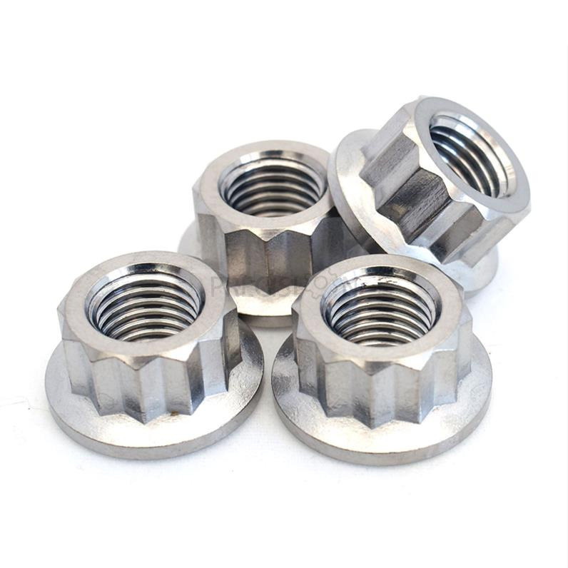 Titanium 12 Point Flange Sprocket Nuts